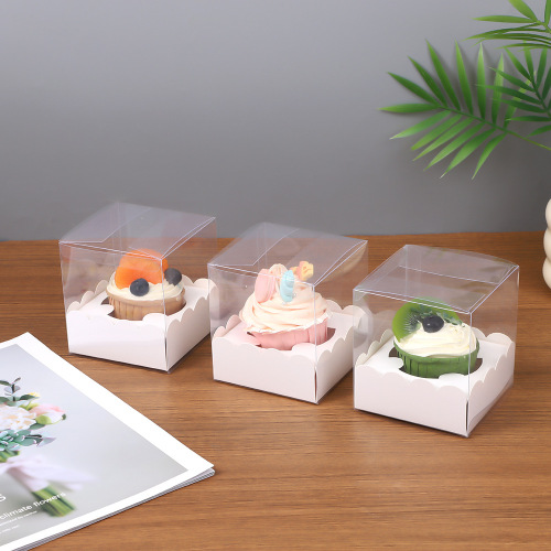 跨境纸杯蛋糕包装盒小西烘焙简约美观现货批发1粒慕斯武媚娘盒子