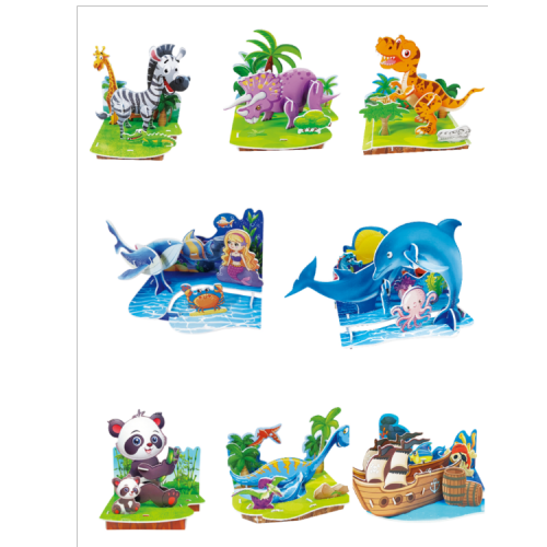 cartoon diy3d puzzle puzzle hands-on toy assembled dinosaur children handmade kindergarten small gift exchange