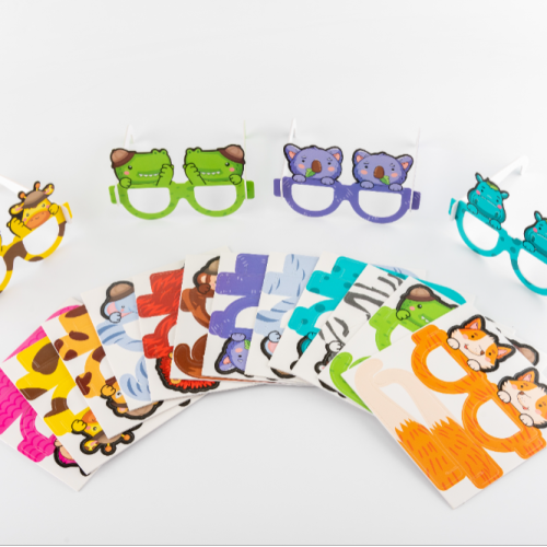new paper puzzle diy glasses 3d animal head puzzle cartoon glasses queuing festival dress up props