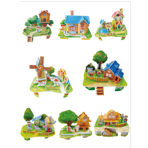 three-dimensional diy puzzle parent-child interactive educational toys house building primary school gift 3d puzzle
