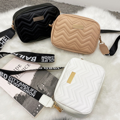 printing shoulder girdle crossbody bag 2021ladies bags foreign trade bag female korean style wave pattern embroidered small square bag