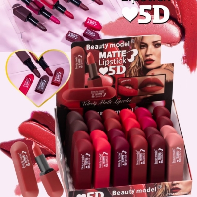 Beauty Model Lipstick Rubber Paint Lipstick Matte Finish Not Easy to Fade Cross-Border Foreign Trade