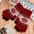 Maple Leaf Winter Warm Knit Gloves Screentouch Five Finger Gloves