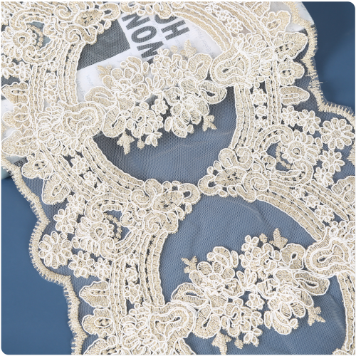 High Quality Single Bilateral Mesh Cotton Thread embroidered Lace Handmade DIY Dress Dress Wedding Dress Accessories