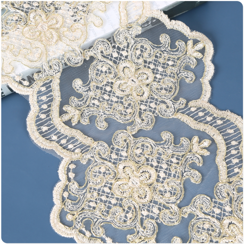 High Quality Single Bilateral Mesh Cotton Thread Embroidery Lace Handmade DIY Dress Dress Wedding Dress accessories