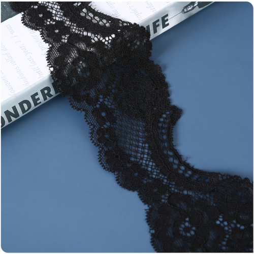 high quality exquisite black straight edge vintage polyester flower water soluble lace shoulder strap belt clavicle chain clothing accessories