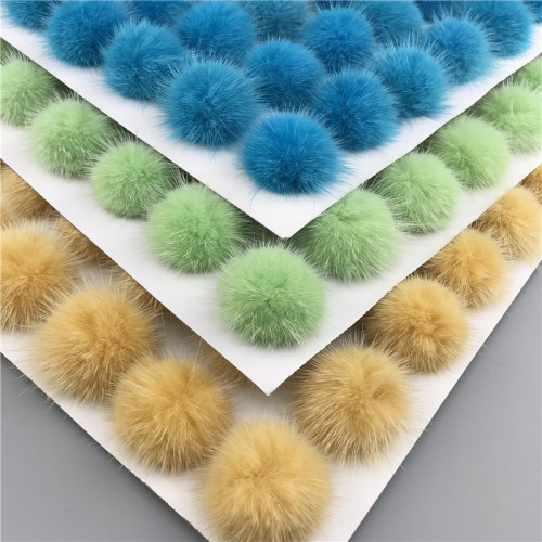 真毛水貂毛绒球 DIY彩色毛球服装鞋帽辅料球耳饰发饰配饰 兔毛球