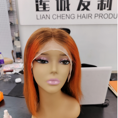 13 * 4 front lace Bobo wig headband full genuine hair virgin hair 150% density, various colors can be customized