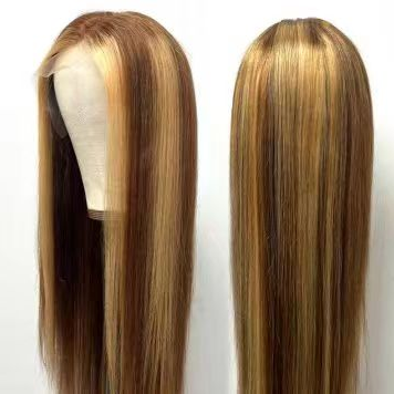 human hair wigs真人发欧美假发前蕾丝发套10a顺发直发180%密度