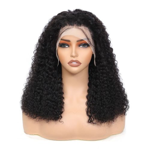 Human Hair Wigs 13*4前蕾丝真人发假发黑人长卷发Jerry Curl