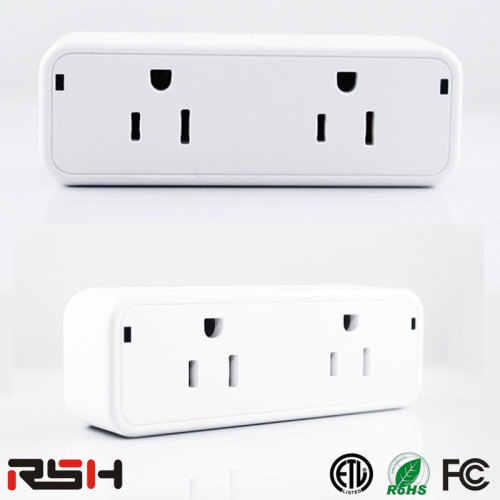 一拖二美规16A无线智能插座插排亚马逊Alexa多功能插头wifi插座