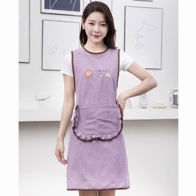 Fashion Korean Style Cotton Vest Apron New Waistcoat Sleeveless Coverall Kitchen Oil-Proof Bib Female Work Clothes