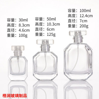 Spot Cartoon Exquisite Perfume Bottle Sample Flat Square Thick Bottom Travel Portable Bayonet Storage Bottle Spray Glass Bottle