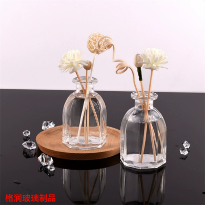 150ml Simple Interior Decoration Ornaments Aromatherapy Bottles Dried Flower Rattan Transparent Packaging Aromatherapy Perfume Glass Bottle