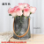 Minimalist Creative Nordic Light Luxury Leather Portable Transparent Glass Vase Hydroponics Green Plant Flowers Rose Table Decoration