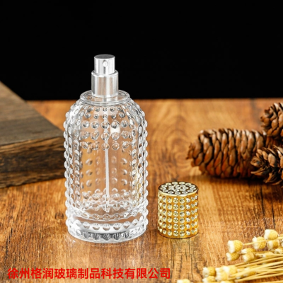 Polka Dot Glass Perfume Bottle 50ml100ml Source Factory Fire Extinguisher Bottles Transparent Spray Bottle Perfume Sub-Bottles