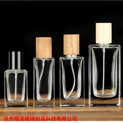In Stock Wholesale Perfume Glass Bottle 30ml 50ml Transparent Subpackaging Fire Extinguisher Bottles Square Bayonet Portable Spray 100