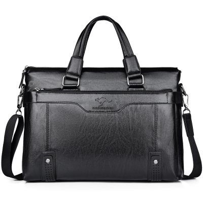 Men's Waterproof Business Trip Handbag Briefcase Leather PU Horizontal Business Laptop Sleeve Computer Bag Men's Bag