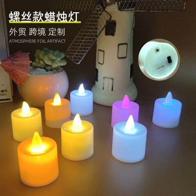 Foreign Trade Hot Sale with Screws Electric Candle Lamp Simulation Smokeless Candles Led Candle Light Manufacturers Cross-Border Supply