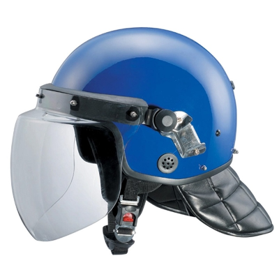 Blue Anti-Riot Helmet with Neck Protection Pc Mask Full Face Helmet