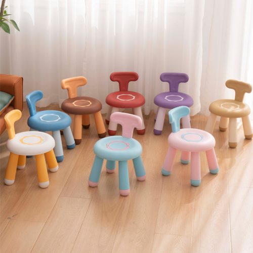 baby plastic stool cartoon round stool thickened cute children‘s donut children‘s chair back chair stool