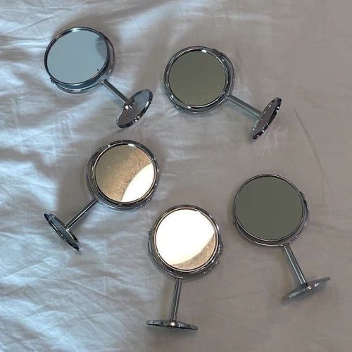 迷你旋转双面小型镜子一面放大家用桌面梳妆镜韩版台式化妆镜摆件