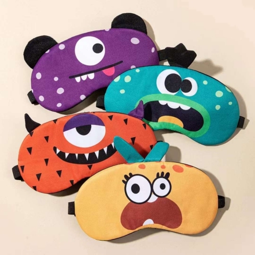 创意款丑萌卡通睡眠眼罩午休专用睡觉遮光眼罩儿童学生冷热敷眼罩