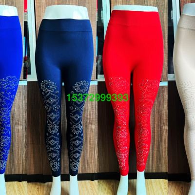 Spring and Summer Thin Women's Cropped Rhinestone Leggings Cropped Pants Leggings Baby