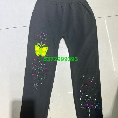 Children's Pants Rhinestone Butterfly Knitted Leggings 60 70 80