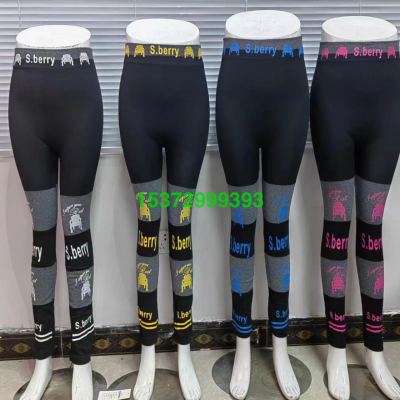 African Foreign Trade Popular Style Sports Printing Base Ankle-Length Tight Leg Skinny Pants