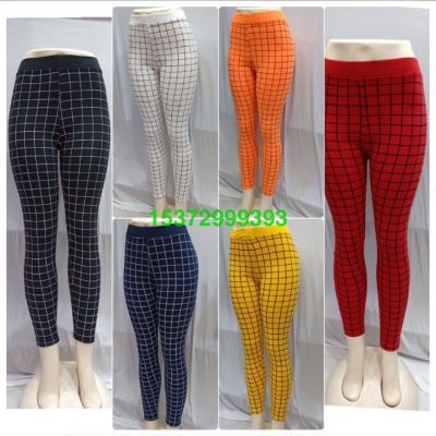 Foreign Trade Modal Cotton Color High Waist Knit Leggings Cropped Pants Tights Printed Pants 304050607080