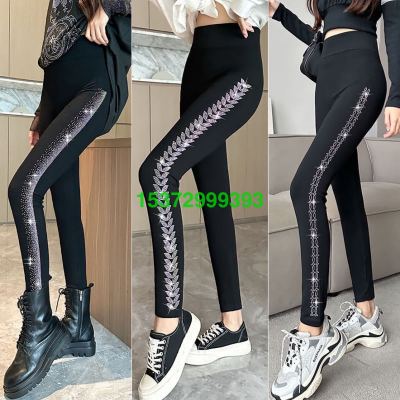 Spring and Summer Thin Modal Four-Side High Elastic Heavy Embroidery Hot Drilling Cropped Bottoming Skinny Cropped Skinny Pants Pencil Pants