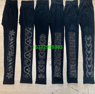 Hongxiang Knitted Rhinestone Leggings Seamless Foreign Trade