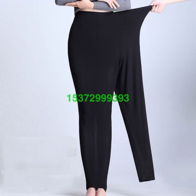 E-Commerce Hot-Selling Product Modal Cotton Fleece-Lined Non-Velvet Rhinestone High Waist High Elastic Bottoming Skinny Skinny Pants Fashion Trend