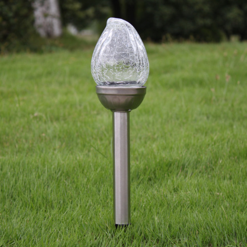 outdoor stainless steel solar crack lamp peach-shaped light-controlled solar ball lamp lawn lamp garden lamp garden lamp