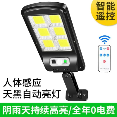 Human Body Induction Solar Wall Lamp Remote Remote Control Lighting Lamp Cob Strong Light Street Lamp LED Garden Lamp