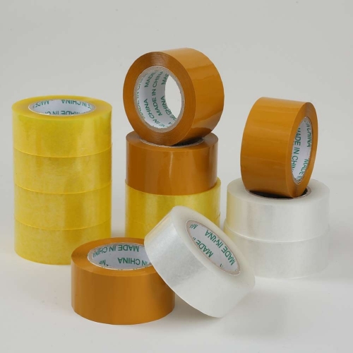 6cm宽大卷透明胶带快递打包高粘胶布包装封箱米黄胶批发印字logo