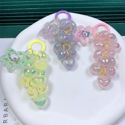 South Korea Dongdaemun Xiaohongshu Hot-Selling Beaded Love Beads Grape Cluster Mobile Phone Charm Phone Case Lanyard Bag Ornaments