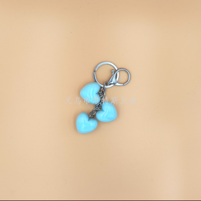 Acrylic Heart Keychain Small Pendant Exquisite Gift Handbag Pendant Key Chain Little Creative Gifts Wholesale