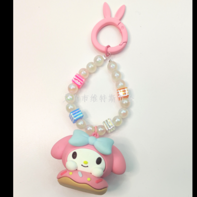 South Korea Dongdaemun Xiaohongshu Beaded Cartoon Doll Magic Beads Mobile Phone Charm Phone Case Lanyard Bag Ornaments