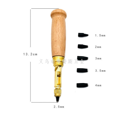Handheld Puncher Leather Automatic Puncher Diy Hand Tool round Punching Chisel Punching Pin Hollow Punch