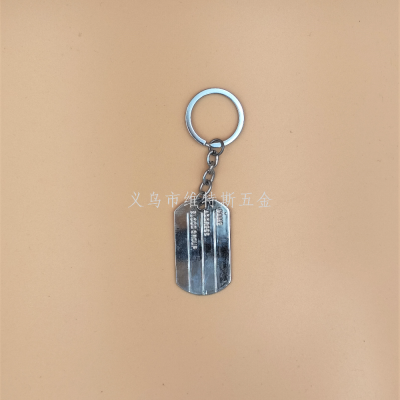 Cross-Border Hot Selling Pendant Ornament Engraved with Words Accessories Dog Tag Dog Tag Stainless Steel Key Ring Can Carve Writing Wholesale