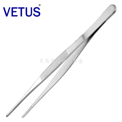 Vetus Mt Series round Head Toothed Non-Slip Accessories Tweezers 304 Stainless Steel Dressing Forceps Clip Water Straw Clip Mirror