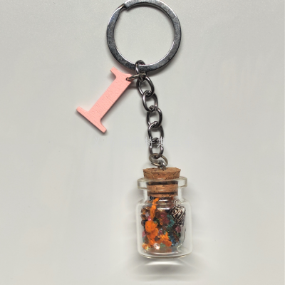 Cross-Border Hot Digital Pendant Dried Flower Wishing Bottle Drift Bottle Creative Pendant Keychain Cute Schoolbag Pendant