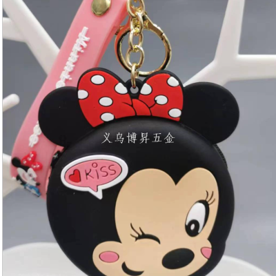 Cartoon New Silicone Mini Gift Cute Mickey Mouse Key Pendants Children Coin Purse Keychain Ornaments