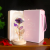 Factory Wholesale Creative Gift LED Light Colorful Rose Luminous Glass Cover Gold Foil Flower Gift Box 520 Valentine's Day