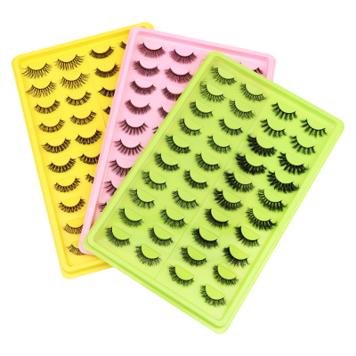 Dingsen False Eyelashes Factory Stable Supply Fried Hair Dd Warped Degree 20 Pairs Color Support Thick Curl Eyelash New