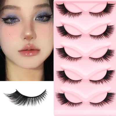 Dingsen Cross-Border Stable Supply Thick Cat Eyes Oblique Fly Eyelash European American Style 5 Pairs 10 Pairs Eyelashes