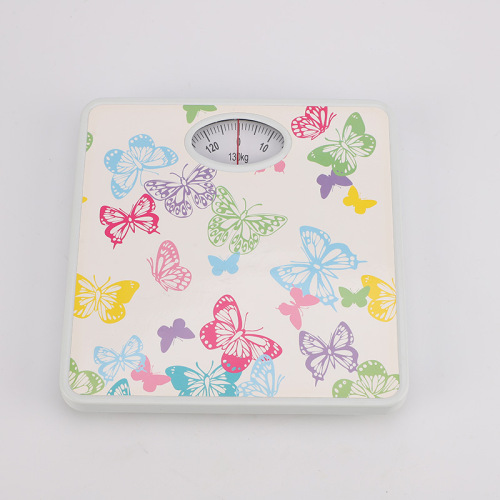 新款家用小型精准铁皮弹簧秤耐用方形体重秤个性蝴蝶花纹人体秤