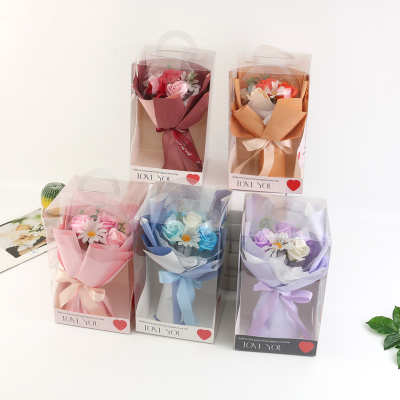 Rose Carnation Bouquet Creative Valentine's Day Gift Simulation Soap Flower Preserved Fresh Flower Gift Box Wholesale